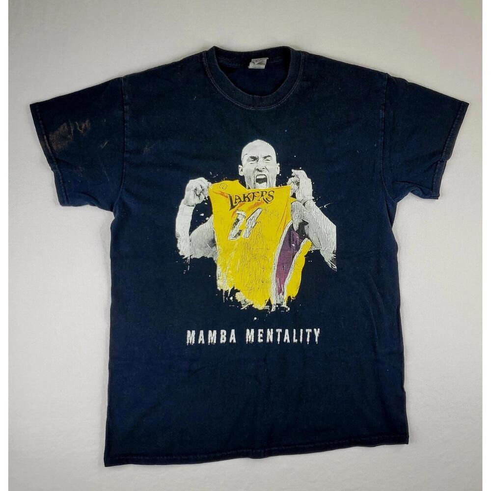 Kobe Bryant Shirt Mens Medium Black Mamba Mentality Highly Distressed Graphic